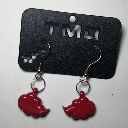 Cloud akatsuki 3D Naruto shippuden (earring, pendant) 3D model