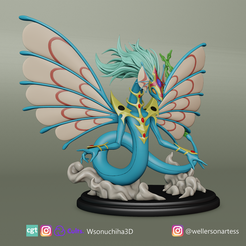 puf34.png STL-Datei Alte Fee Drachen Figur - Yugioh・Design zum Herunterladen und 3D-Drucken