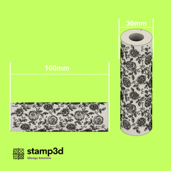 imagen-presentacion-rodillo-patron-flores.png Fichier STL Rouleau de Texture Fleurs sans couture | Rouleau de Texture Fleurs sans couture・Design pour imprimante 3D à télécharger