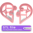The-puzzle-hearts-San-valentines-cookie-cutter-13.png Puzzle hearts x2 SAN VALENTINES DAY COOKIE CUTTER STL