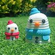 christmas_containers_hiko_-29.jpg Père Noël et Bonhomme de neige - Récipient tricoté multicolore de Noël - Supports non nécessaires