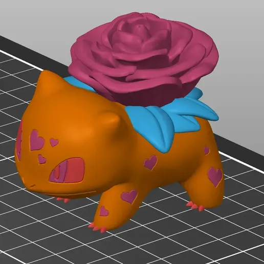 Valentines Bulbasaur - Painted | 3D Printable STL