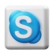Skype.png Social Media 3D Illustration [Blend, FBX, OBJ, PNG] [FR].