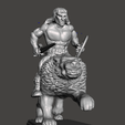 WOLF_RIDER_1.png Heroquest - Barbarian wolf rider resculpted