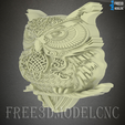 2.png owl 3D STL Model for CNC Router Engraver Carving Machine Relief Artcam Aspire cnc files ,Wall Decoration