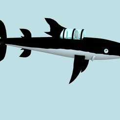 reva2.png Free STL file tintin submarine shark - sous marin requin rev A・3D printer design to download