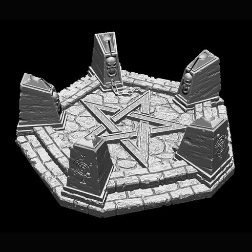 Necromancer Summoning Pentagram dungeon terrain 3D model