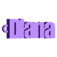 diana.stl PACK OF NAME KEY RINGS (100 NAMES) VOLUME 2