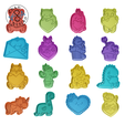 Kawaii_8cm_2pc_ALL_C.png Shiba - Lovely Animals (no 15) - Cookie Cutter - Fondant - Polymer Clay