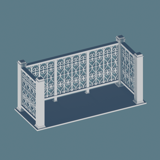 🏘️ 3D Model Railing - Balcony・ STL File for 3D printing・Cults