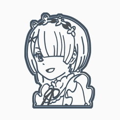 eqweqw34.png STL file RAM COOKIE CUTTER / RE ZERO ANIME・3D printing idea to download