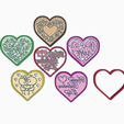 aqawrqarqetq.png STL file PACK 6 / VALENTINE'S DAY HEART / COOKIE CUTTER・3D printing design to download