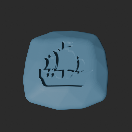 Pirate Ship Stone - 3D Printable Game Token