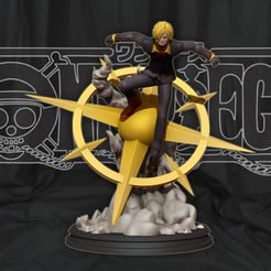sanji1.png 3D file Sanji vinsmoke - One Piece Anime 3d print statue 3D print model・Model to download and 3D print