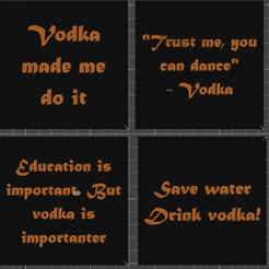Vodka-1.png 3MF-Datei Wodka-Untersetzer - Multicolor・3D-druckbares Design zum Herunterladen