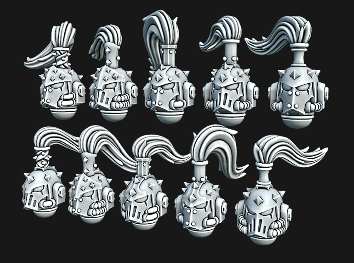 g4.jpg Файл STL Шлемы для морских пехотинцев・Шаблон для загрузки и 3D-печати, Red-warden-miniatures