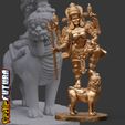 vfSQ_00_CLRJUL2.jpg Durga  The Fierce Protector on the Lion  (Restoration)