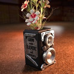 1.jpg STL file RETRO CAMERA FLOWERPOT・3D printer model to download