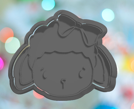 Lamb Face with Bow Cookie Cutter