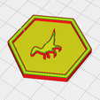 velociraptor-preview.png Velociraptor Hexagon – 3D Printable Game Token