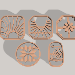 boho-cutter.png Файл STL Резак для печенья "Бохо" x5・3D-печатная модель для загрузки