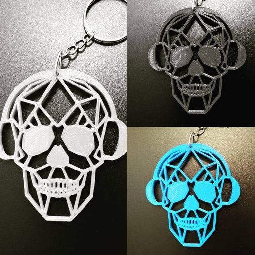 SkullMusic.jpg Music Skull Keychain