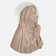 2.png Estátua da Virgem Maria, figura a rezar com auréola, decoração religiosa