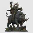 shamanorc.png Orc Shaman on War-Boar - Tribal Bone-Caster - Savage Beastfolk Cavalry Miniature