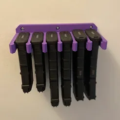6slot.webp STL file Wall Mount Magazine Holder PMag 6 Slot・3D printable model to download