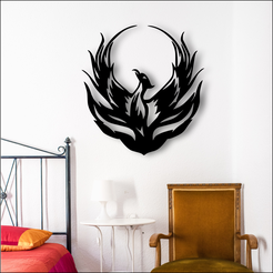 Ave-Fenix.png STL file Ave Fenix decorative painting・Template to download and 3D print