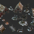 all.png Frozen Viking Village – Winter Barbarian Settlement Terrain | 37 STL Modular Wargame & RPG Tabletop Scenery
