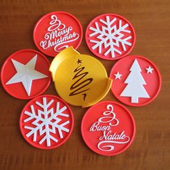 IMG_0414.jpg STL file Christmas Coasters 🎅🎄❄️・3D printable model to download