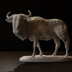 1.png STL file Wildebeest statue STL・Design to download and 3D print
