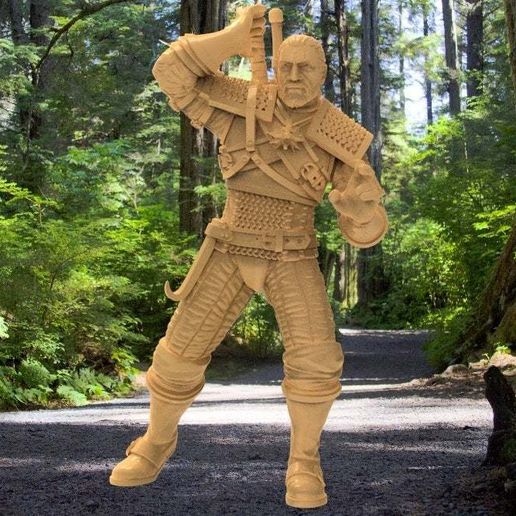 Geralt of Rivia statue 3D model