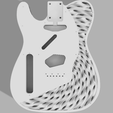 white.png Custom Fender Telecaster Spiral Gyroid Design Pattern Left Handed