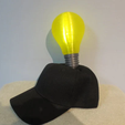 lightbulbHat3.png Bright Idea Easy Costume. LED Lightbulb eureka Moment Hat, Thinking Cap Great as a Single Item Prop Casual Costume for Cosplay Halloween