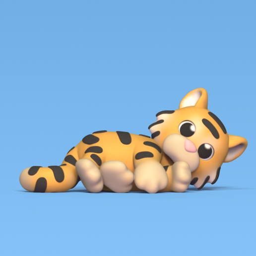 Lying Tiger 3D model