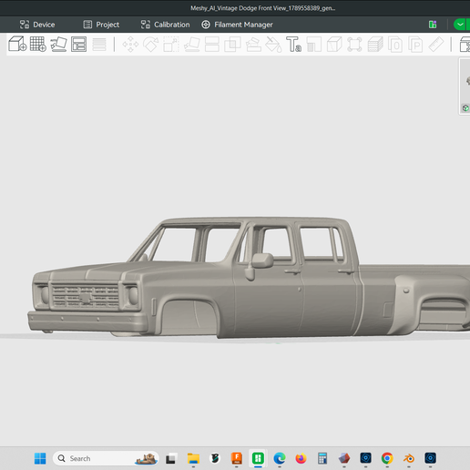 1980 Chevrolet K30 Silverado Crew Cab dual-rear-wheel (DRW) truck model, 1/24 scale true, scalable to most sizes, rc truck, rock crawler, trail truck, 3d print, stl file