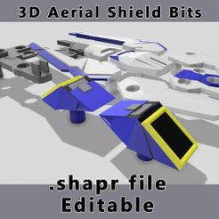 shapr.jpg 3D-Datei 3D SD Gundam Aerial Shield Bits・3D-Druckvorlage zum Herunterladen
