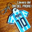 a= ee erg Llavero Camiseta Argentina Día del Padre