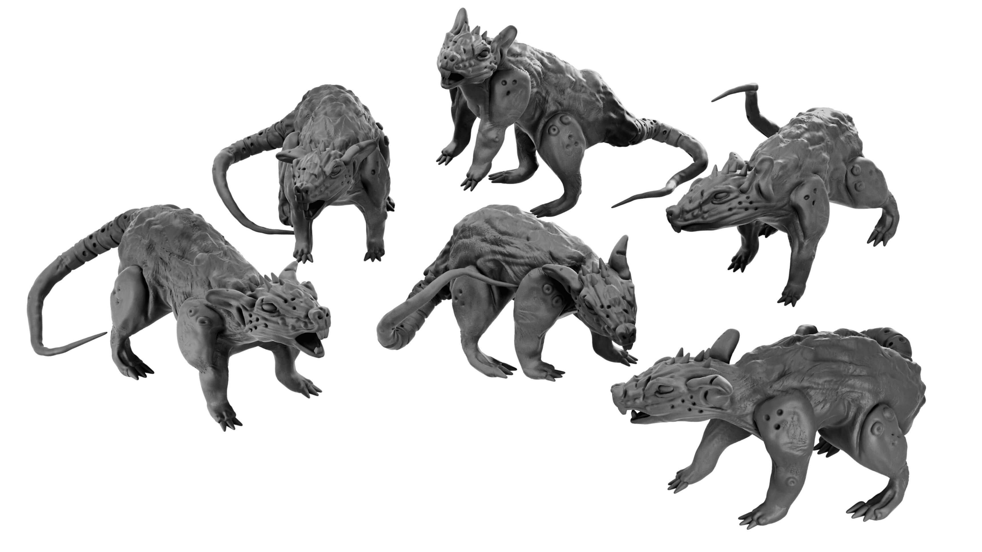 Download file dnd Giant Dire Rats (resin miniatures) • 3D print ...