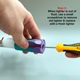 Step 4: When lighter is out of fluid, use a small screwdriver to remove old lighter & replace with a fresh lighter STL file Chill Buddy Lighter Case・3D printer model to download