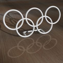 OlympicRings-Desk-5-1.jpg Fichier STL gratuit Anneaux Olympiques - Plaque de Bureau・Modèle à télécharger et à imprimer en 3D