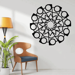 1.png Fichier STL décoration murale Mandala abstrait・Modèle imprimable en 3D à télécharger
