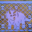 tricera2.jpg Triceratops Dia de Muertos Paper Cutting