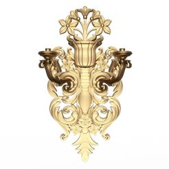 Classic-Wall-Chandelier-06-1.jpg Fichier 3D Lustre mural classique 06・Modèle à télécharger et à imprimer en 3D
