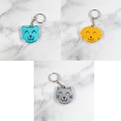 Happy-Animal-Keychain-Bundle.jpg Archivo 3D Llavero Happy Animal・Diseño imprimible en 3D para descargar
