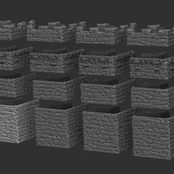 castle wall expld 2.jpg 3D file Medieval Scenery - Castle Walls・3D printer design to download