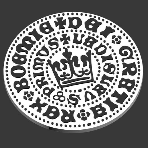 10 dukat Prague coin beer mat 3D print model STL beermat 3D print model 3D model