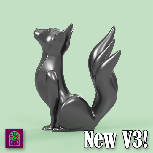 v31.png Download free STL file Kitsune - Easy Print, no supports required. New V3!!! • 3D printing object, ThatJoshGuy
